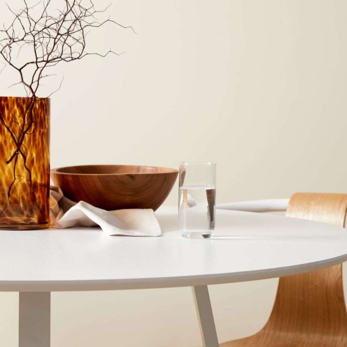 Zander 4 Seater Round Dining Table - White