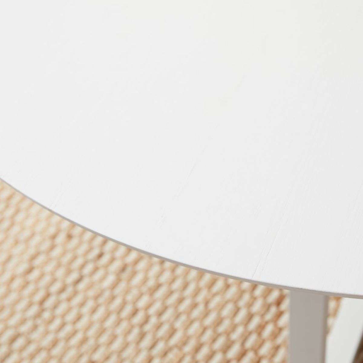 Zander 4 Seater Round Dining Table - White