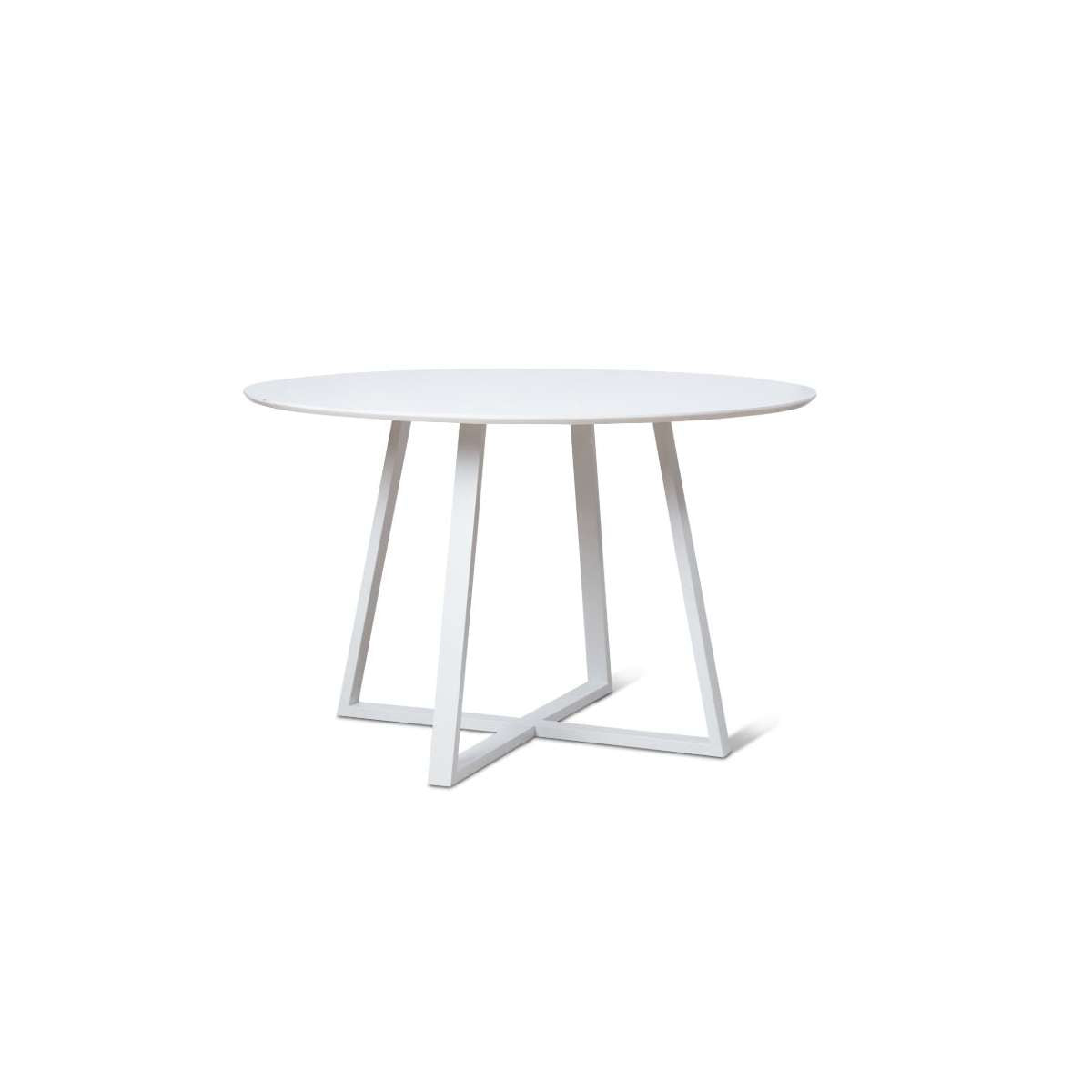 Zander 4 Seater Round Dining Table - White