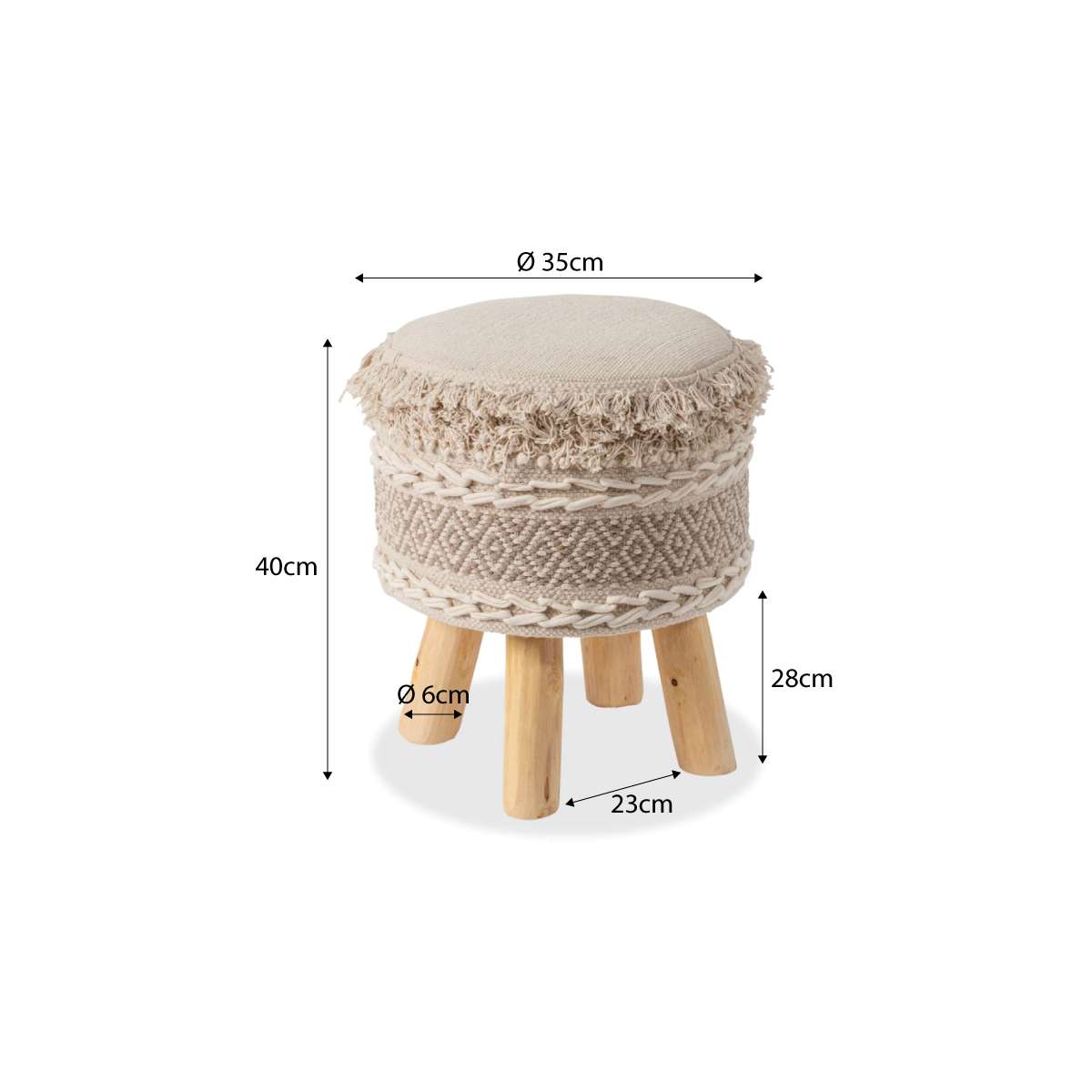 Pippa Fringe Stool