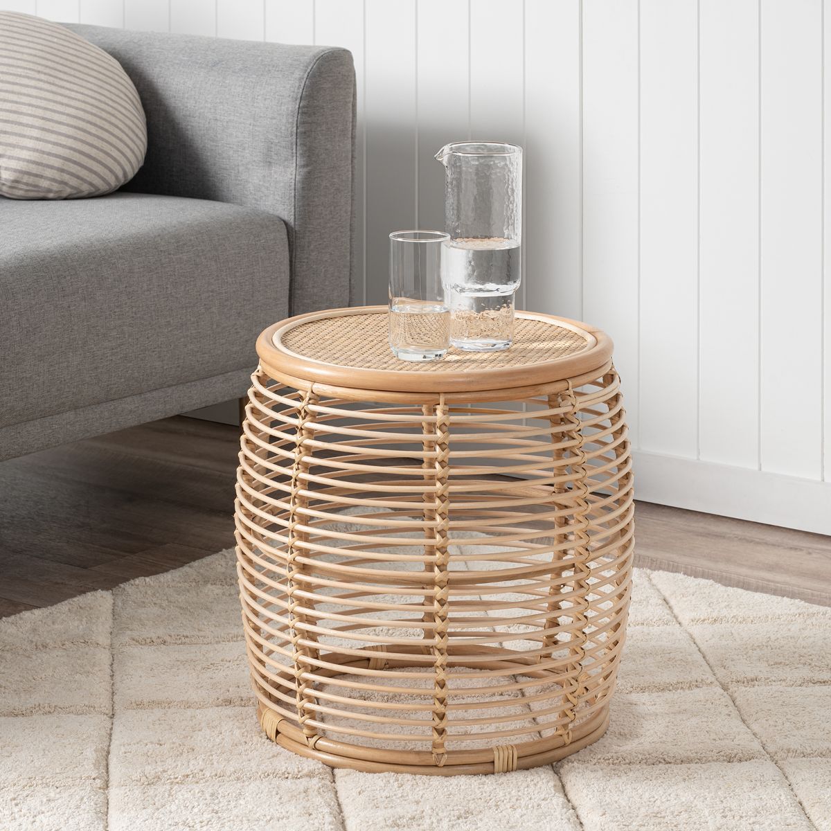 Venice Rattan Drum Side Table