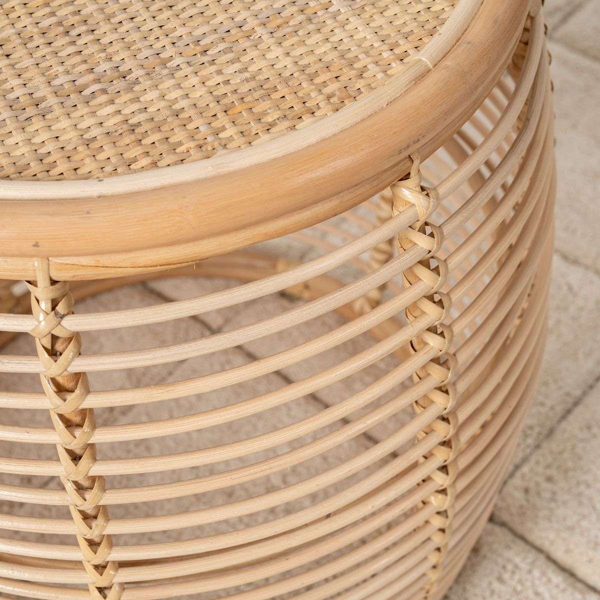 Venice Rattan Drum Side Table