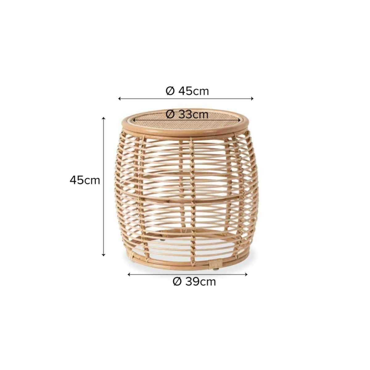 Venice Rattan Drum Side Table