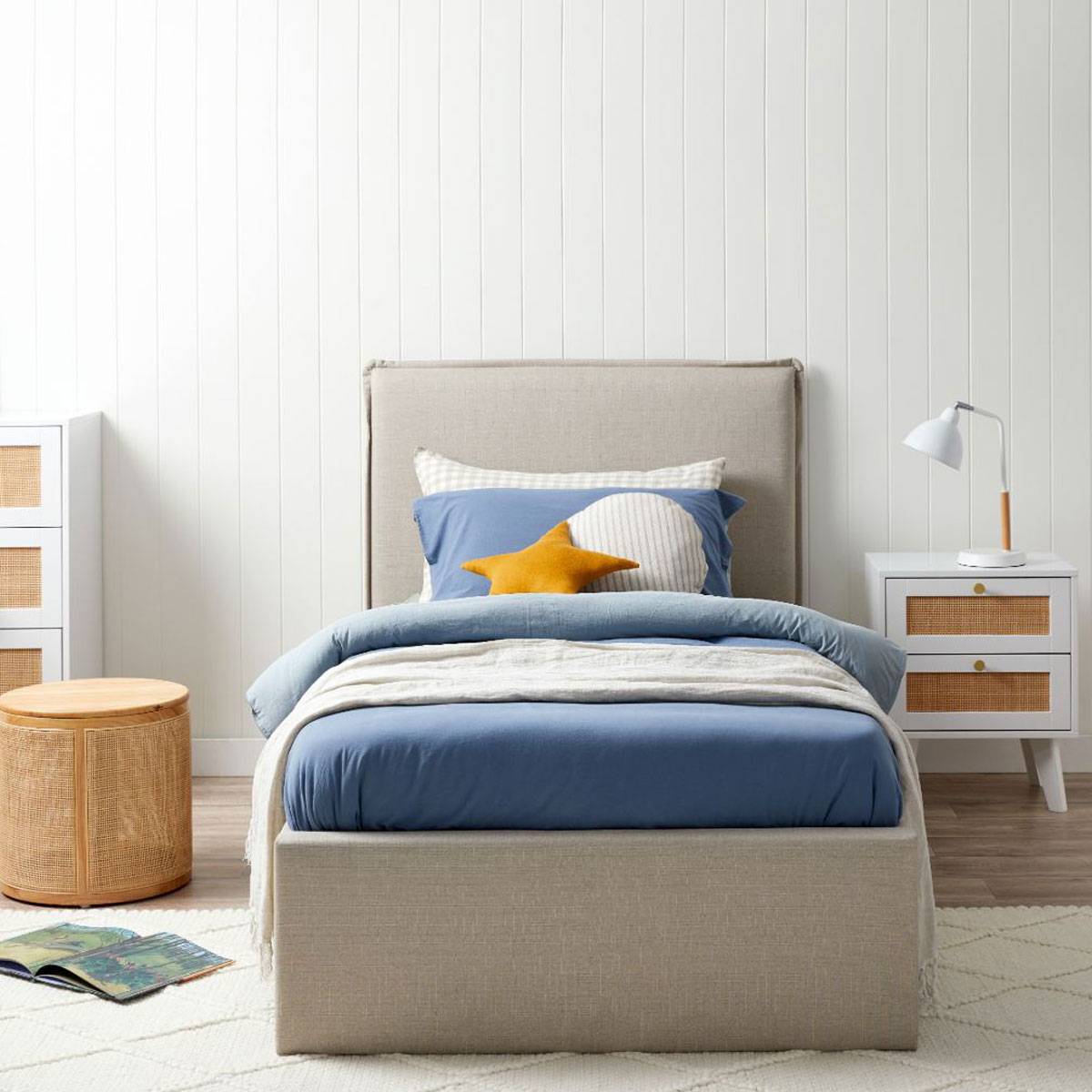 Peyton Single Bed - Oatmeal