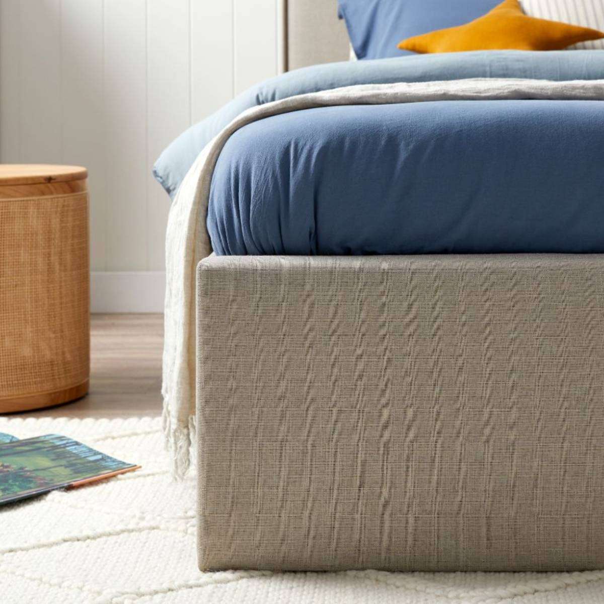 Peyton King Single Bed - Oatmeal