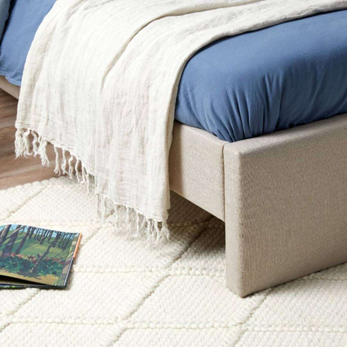 Peyton King Single Bed - Oatmeal