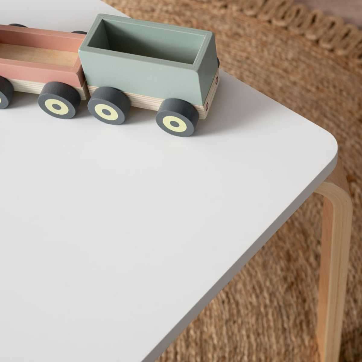Hudson Kids Rectangular Table - White/Natural