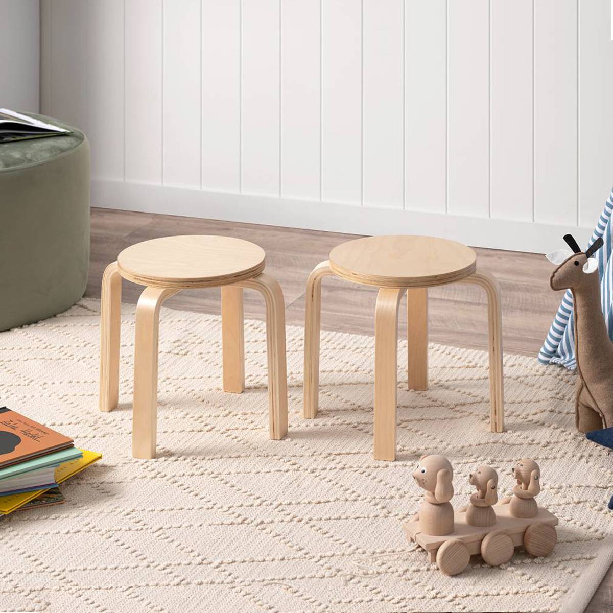 Hudson Kids Stool - Set of 2 - Natural