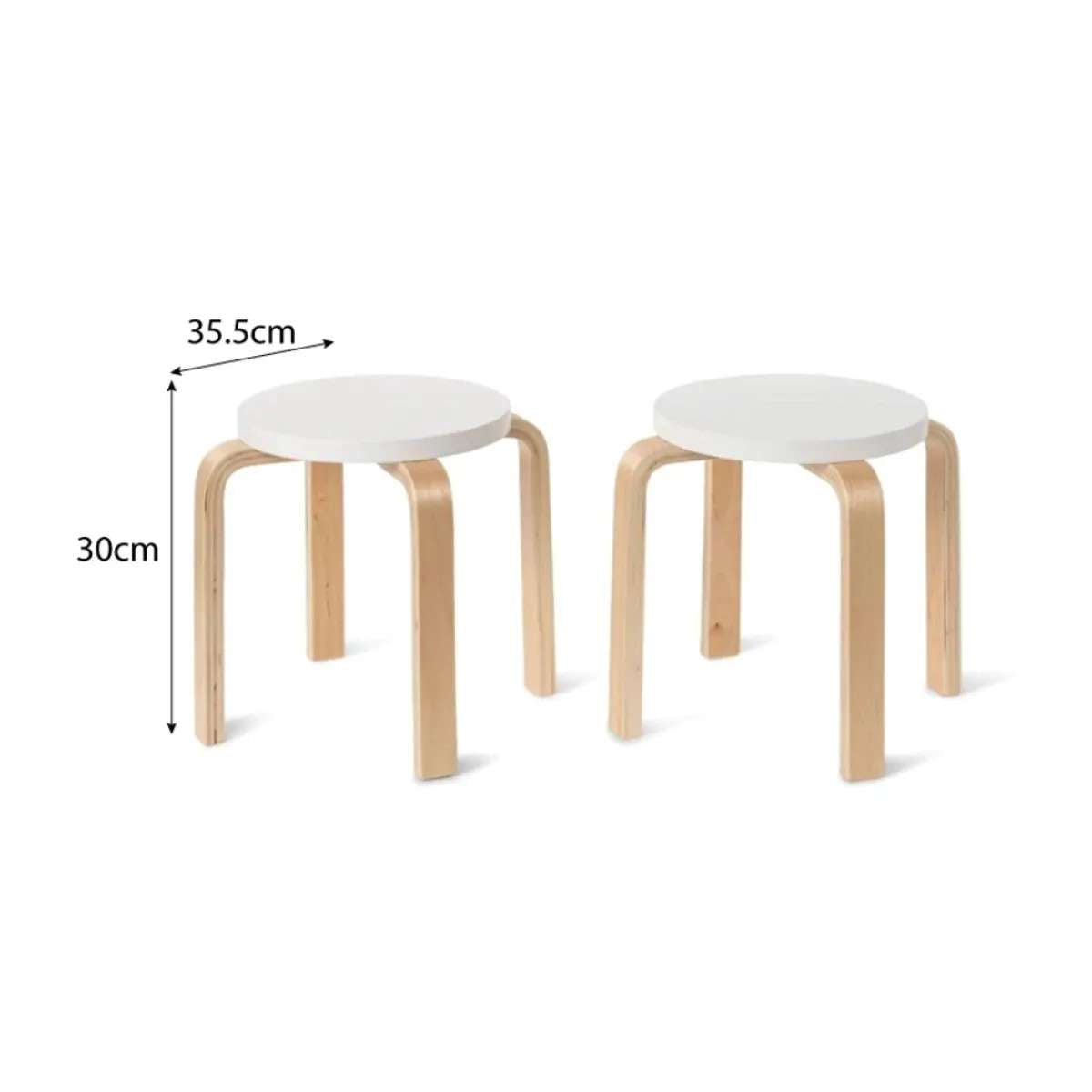 Hudson White Natural Rectangular Four Seater Stool Set