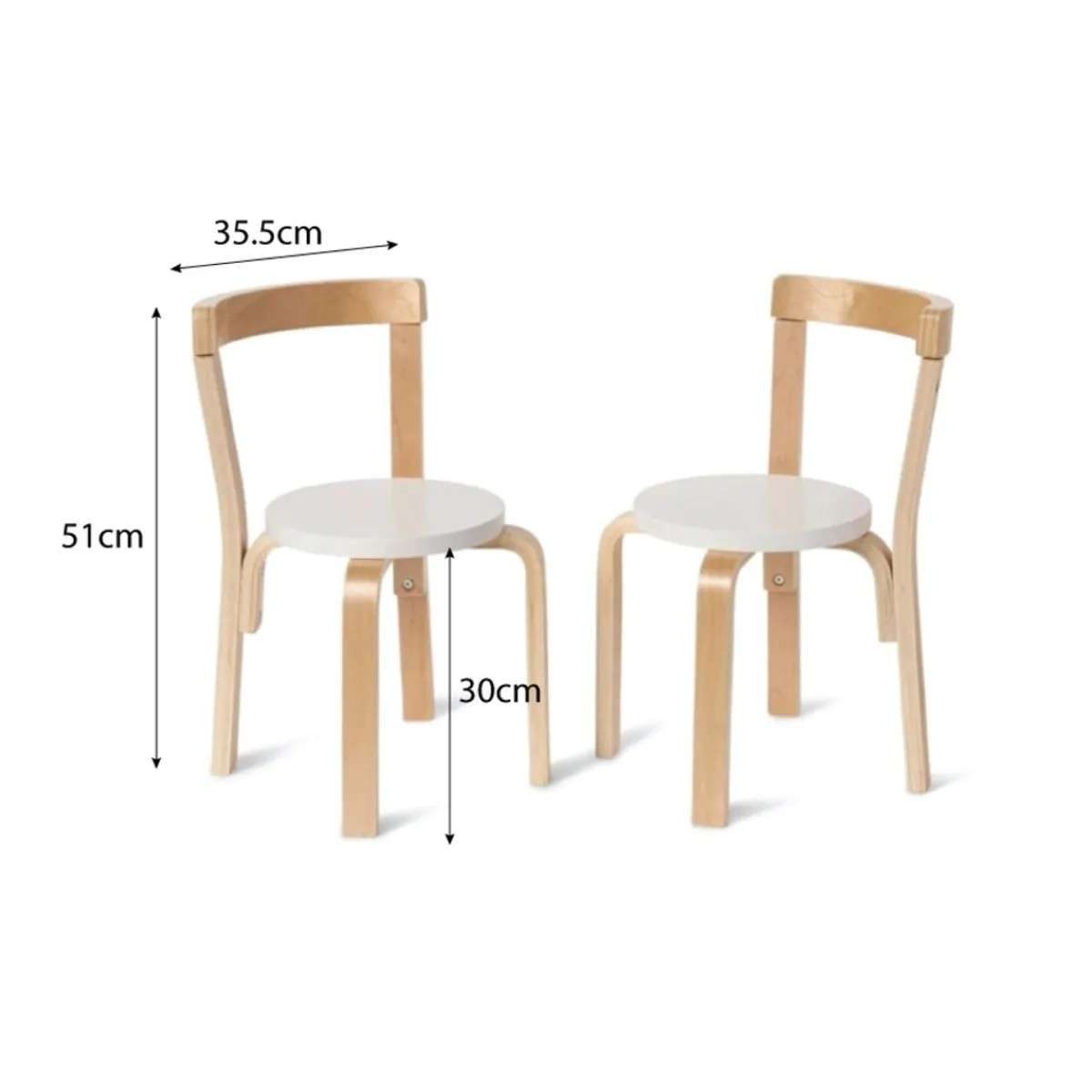 Hudson Kids Chair - Set of 2 - White/Natural