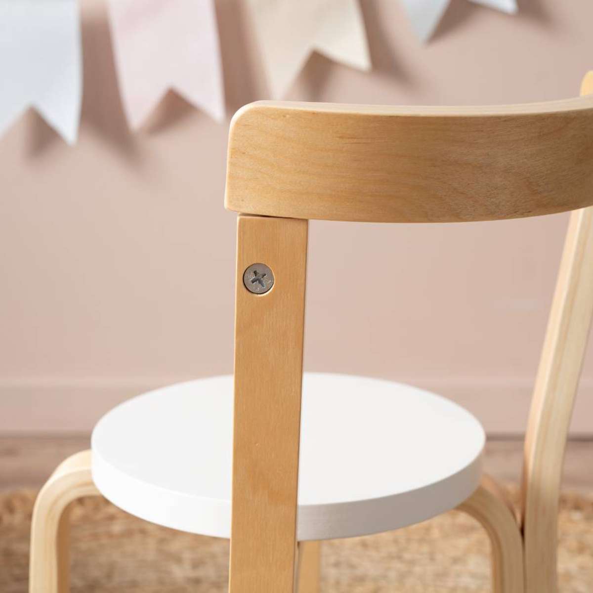 Hudson Kids Chair - Set of 2 - White/Natural