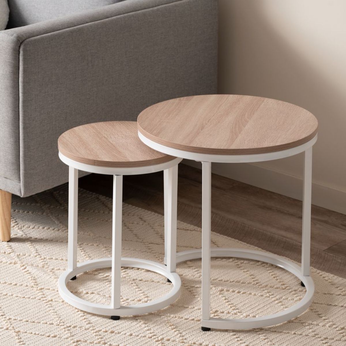 Vigo Nesting Side Tables - White