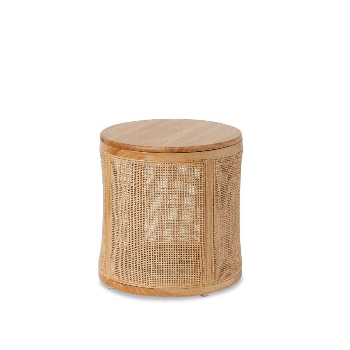 Rattan Storage Ottoman - Natural