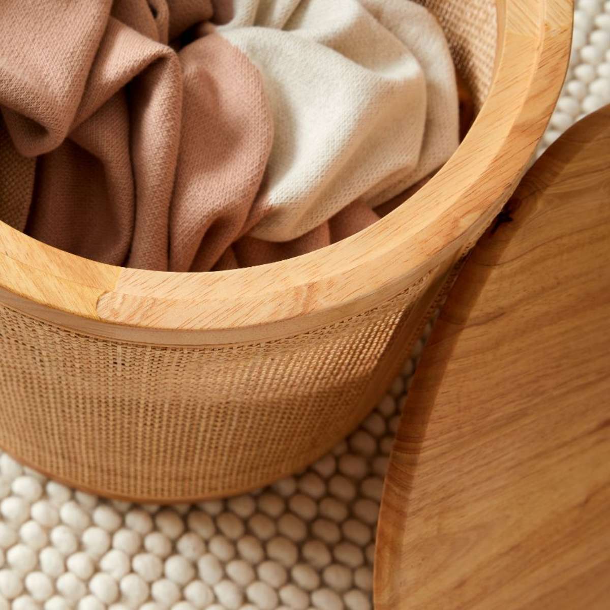 Rattan Storage Ottoman - Natural