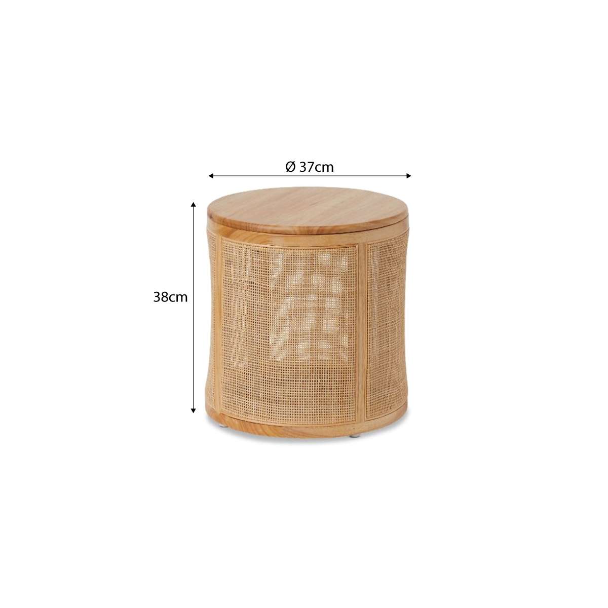 Rattan Storage Ottoman - Natural