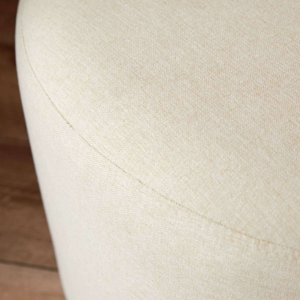 Linen Look Ottoman - Large - Natural