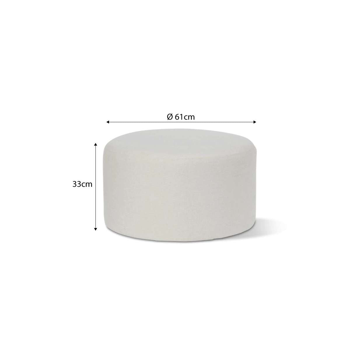 Linen Look Ottoman - Large - Natural