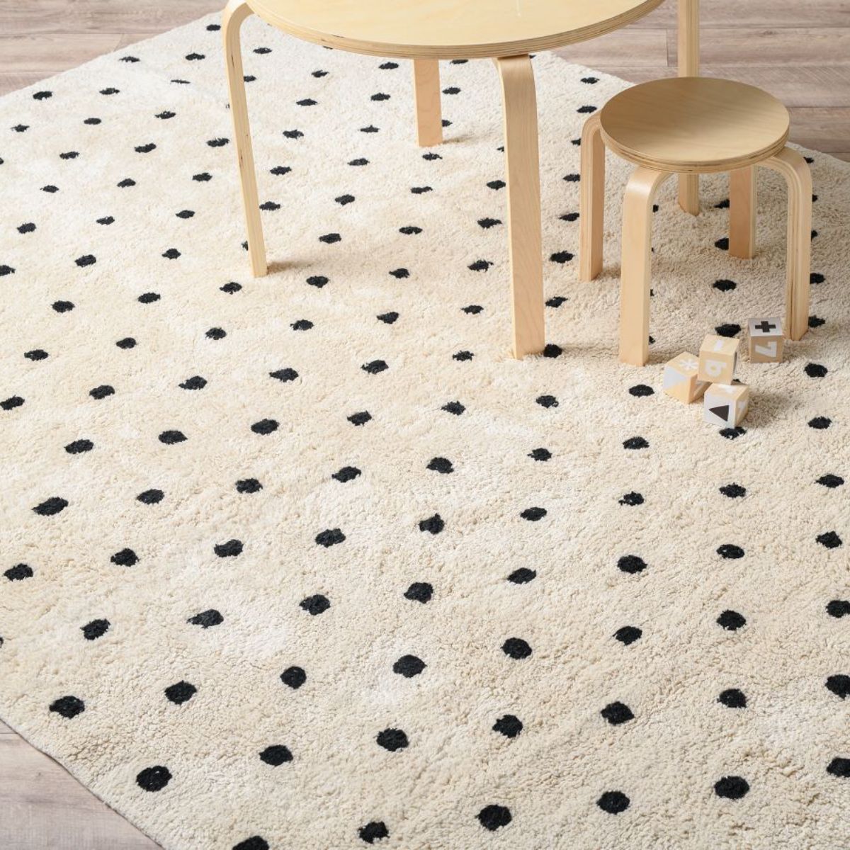 Addy Rectangle Spot Rug - Large - Cream/Black