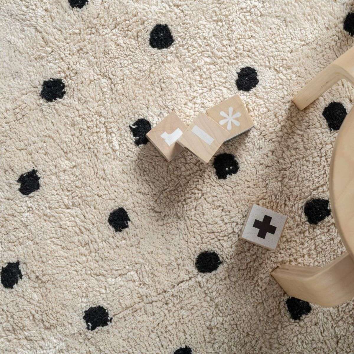 Addy Rectangle Spot Rug - Large - Cream/Black