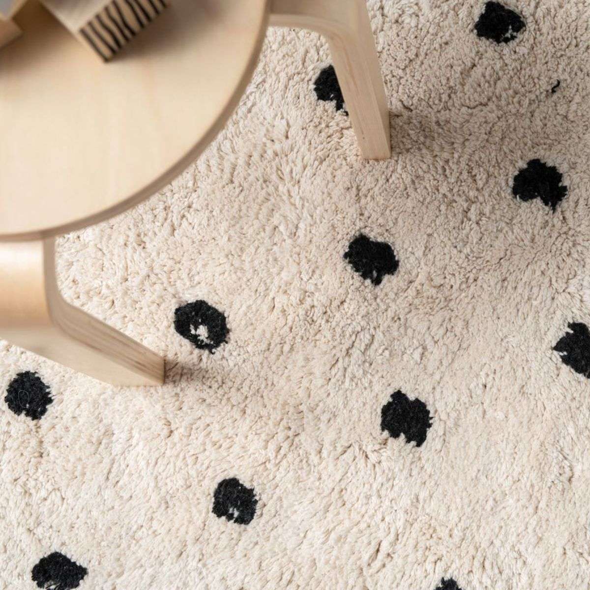 Addy Round Spot Rug - Cream/Black