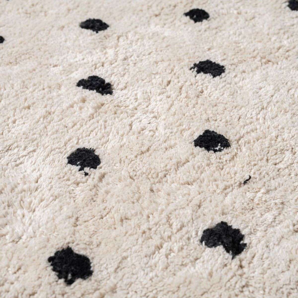 Addy Round Spot Rug - Cream/Black