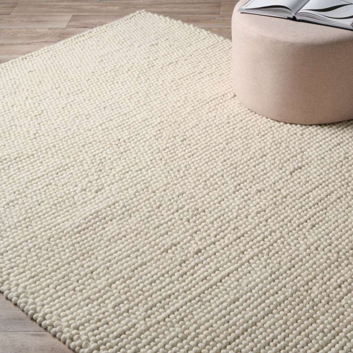 Beau Wool Blend Floor Rug - Large - Cream