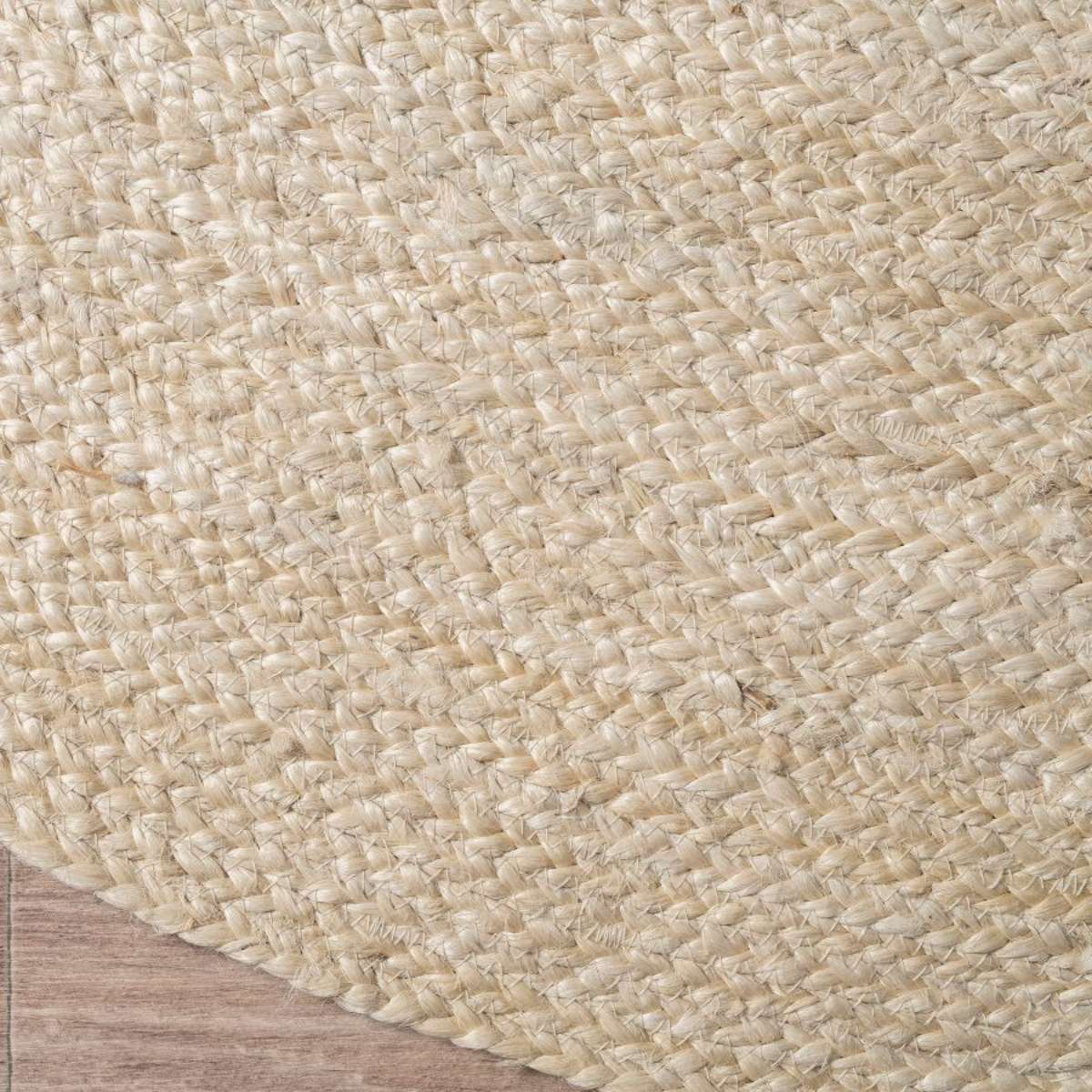 Round White Jute Rug - Large