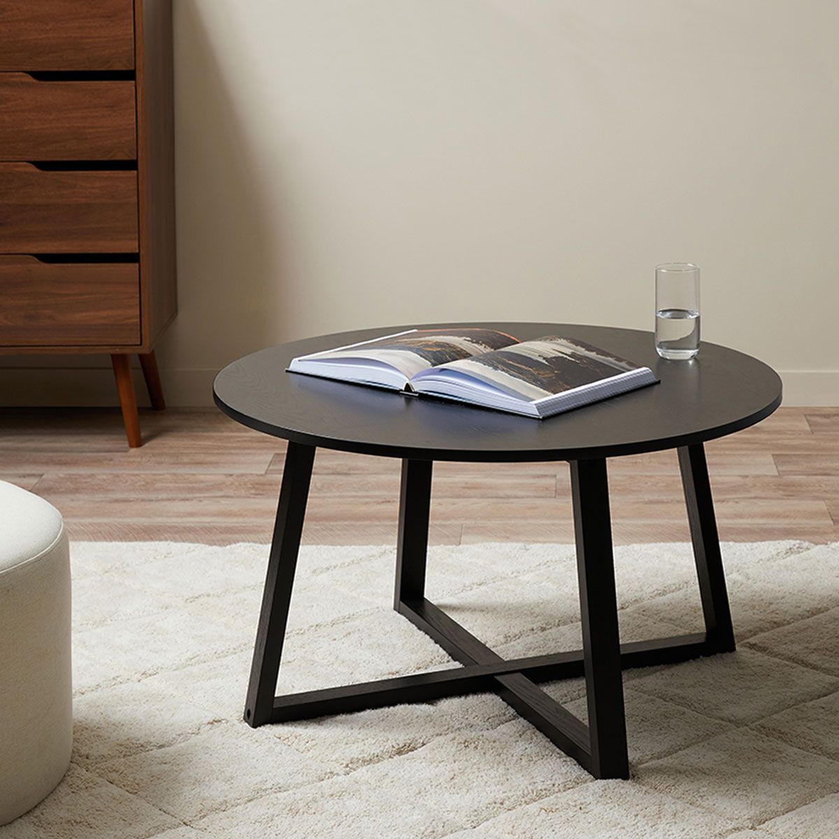 Zander Round Coffee Table - Black