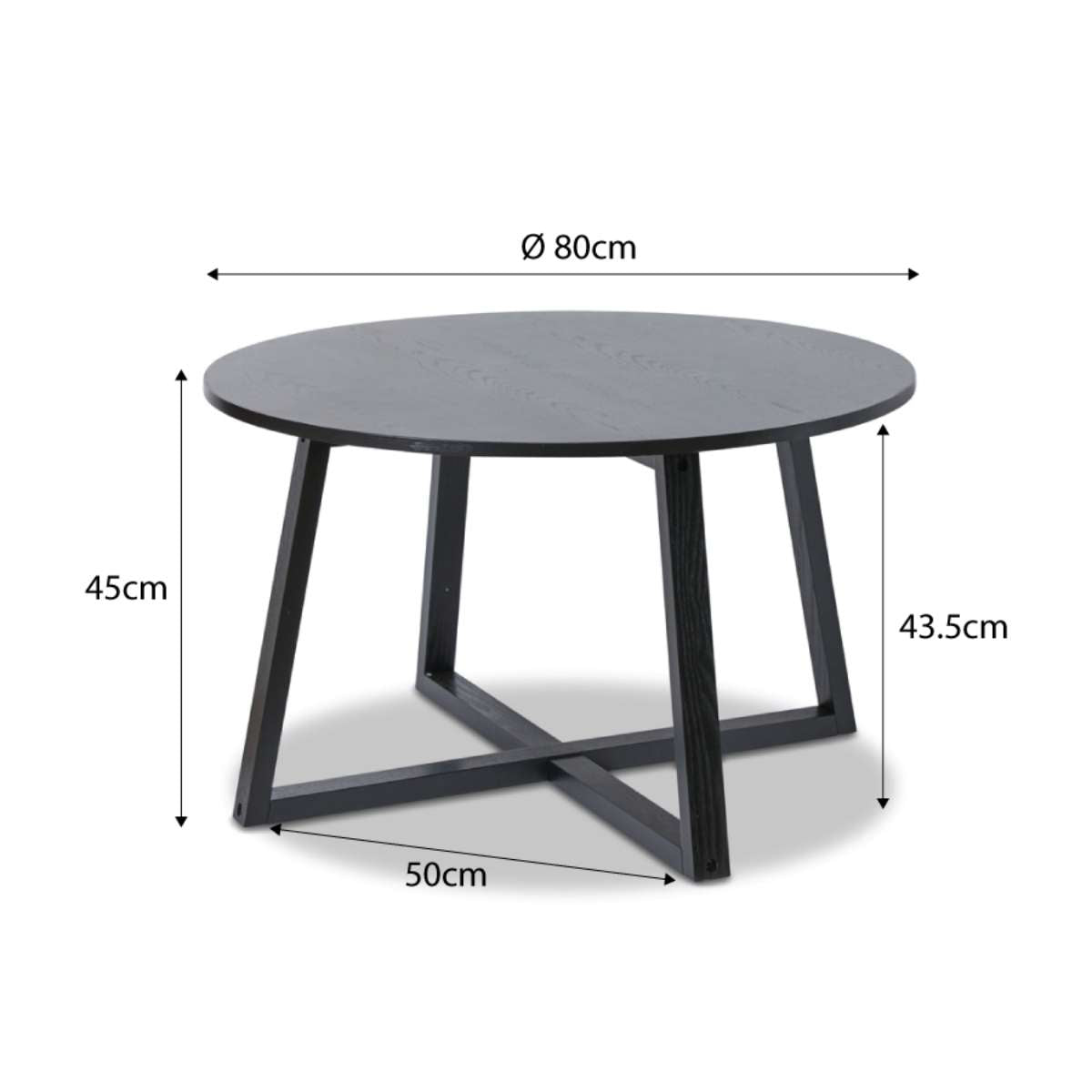 Zander Round Coffee Table - Black