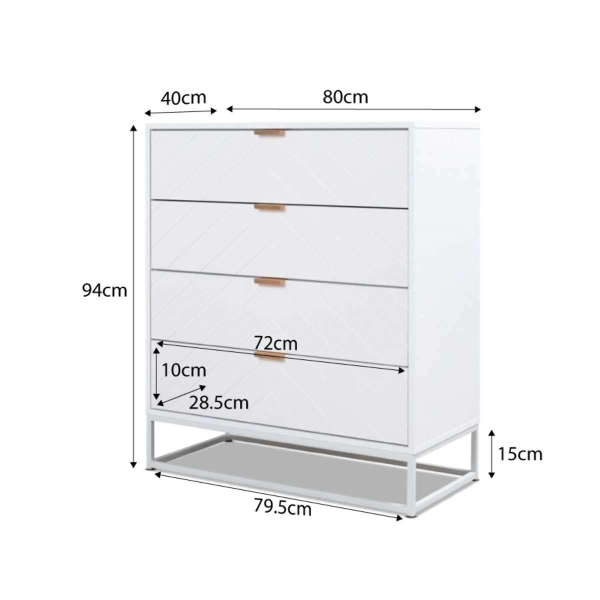 Inca Four Drawer - White