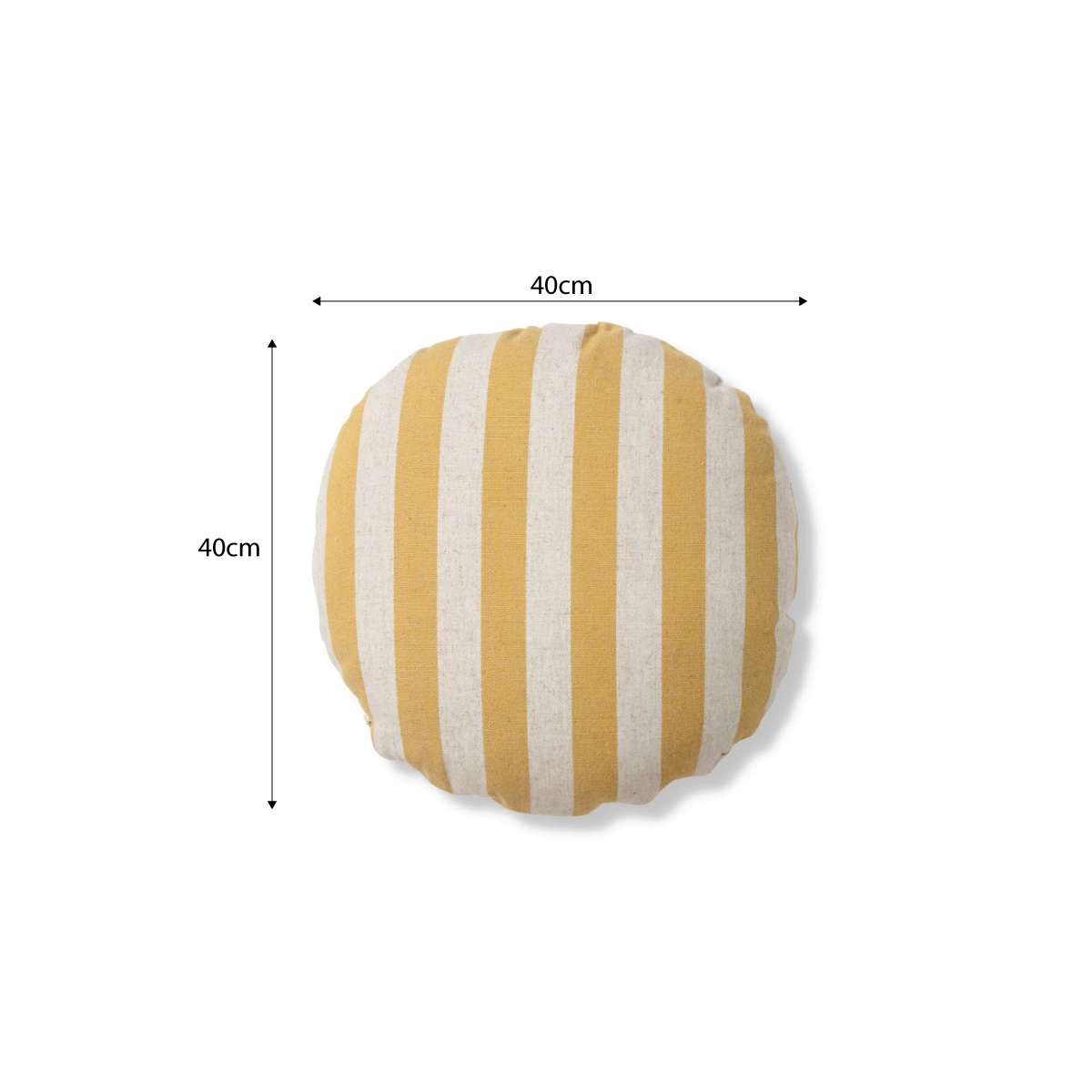 Eva Linen Blend Thick Stripe Round Cushion - Marigold