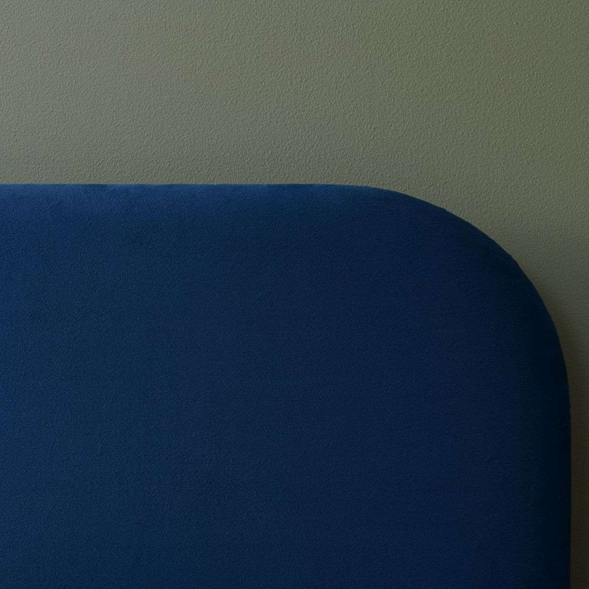 Luka Velvet Queen Bed - Navy