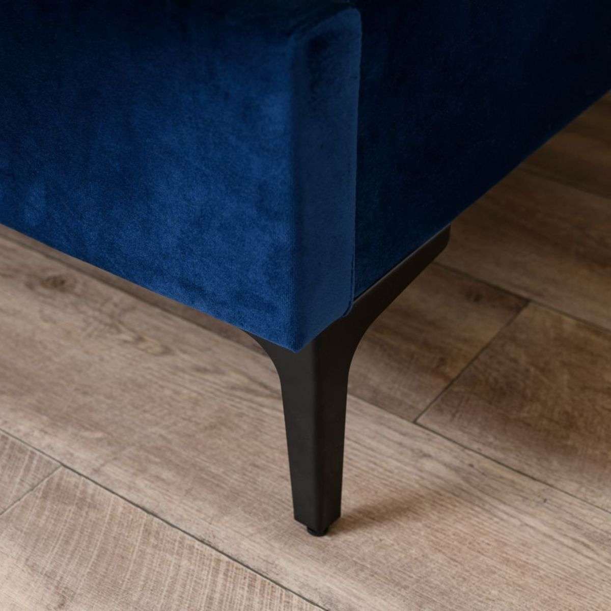 Luka Velvet Queen Bed - Navy