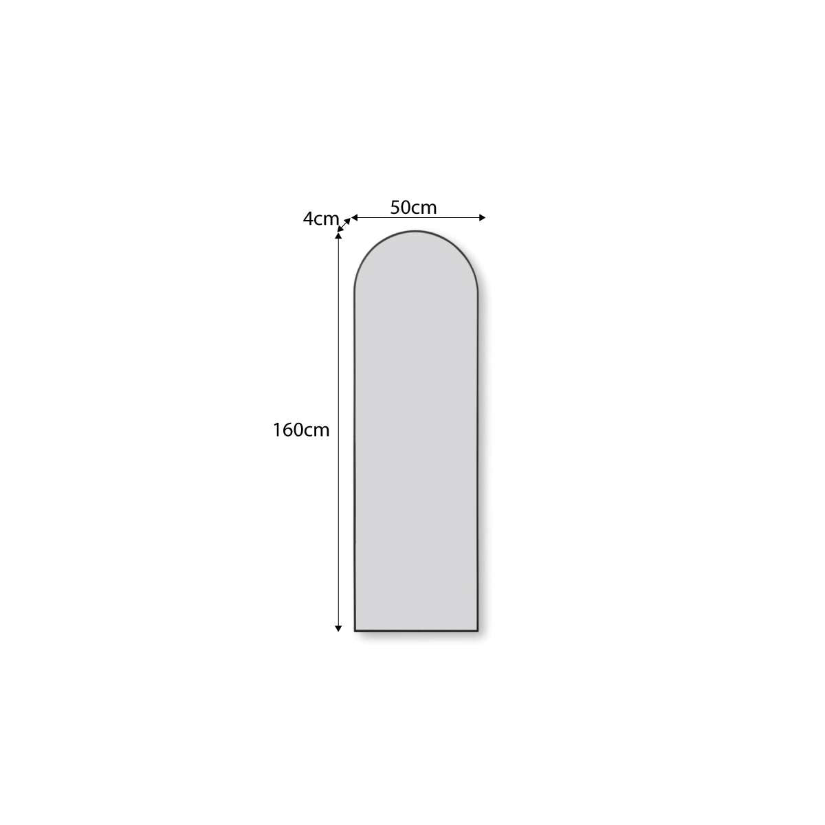 Jackson Metal Arch Full Length Freestanding Mirror - Black