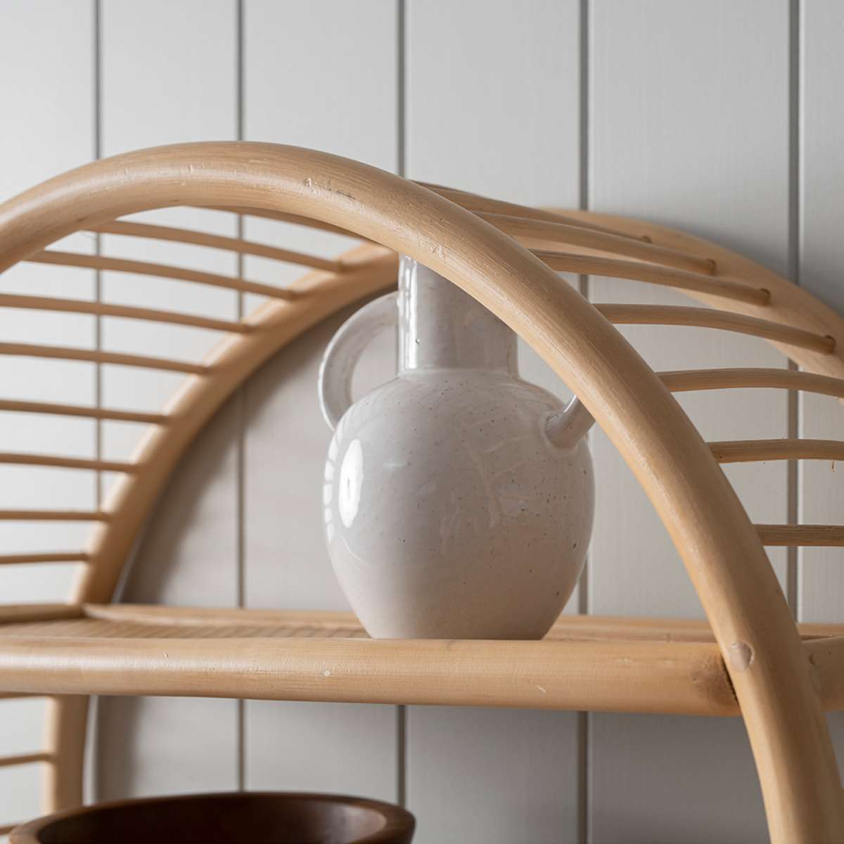 Marvin Rattan Round Wall Shelf