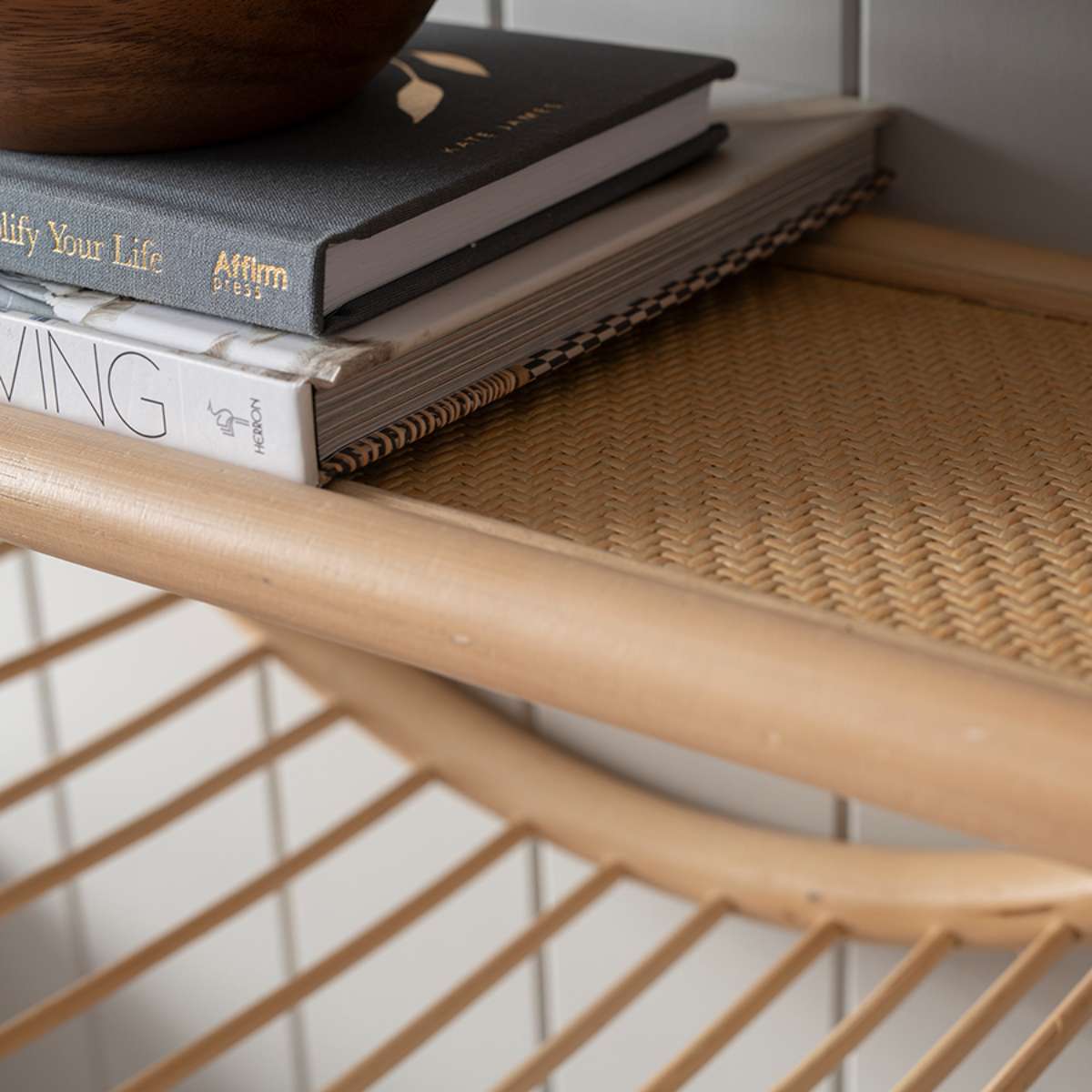Marvin Rattan Round Wall Shelf