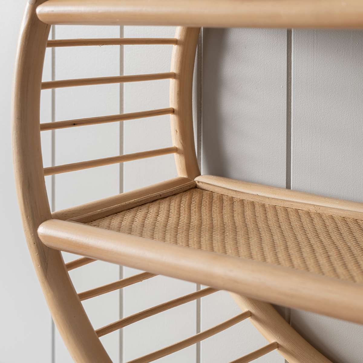 Marvin Rattan Round Wall Shelf