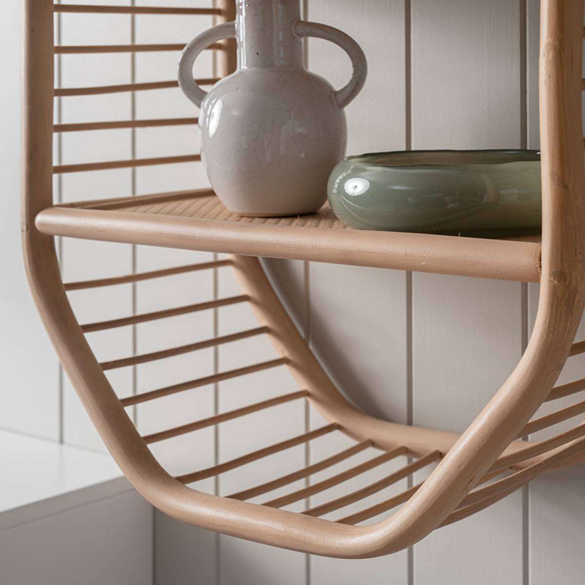 Marvin Rattan Hexagonal Wall Shelf