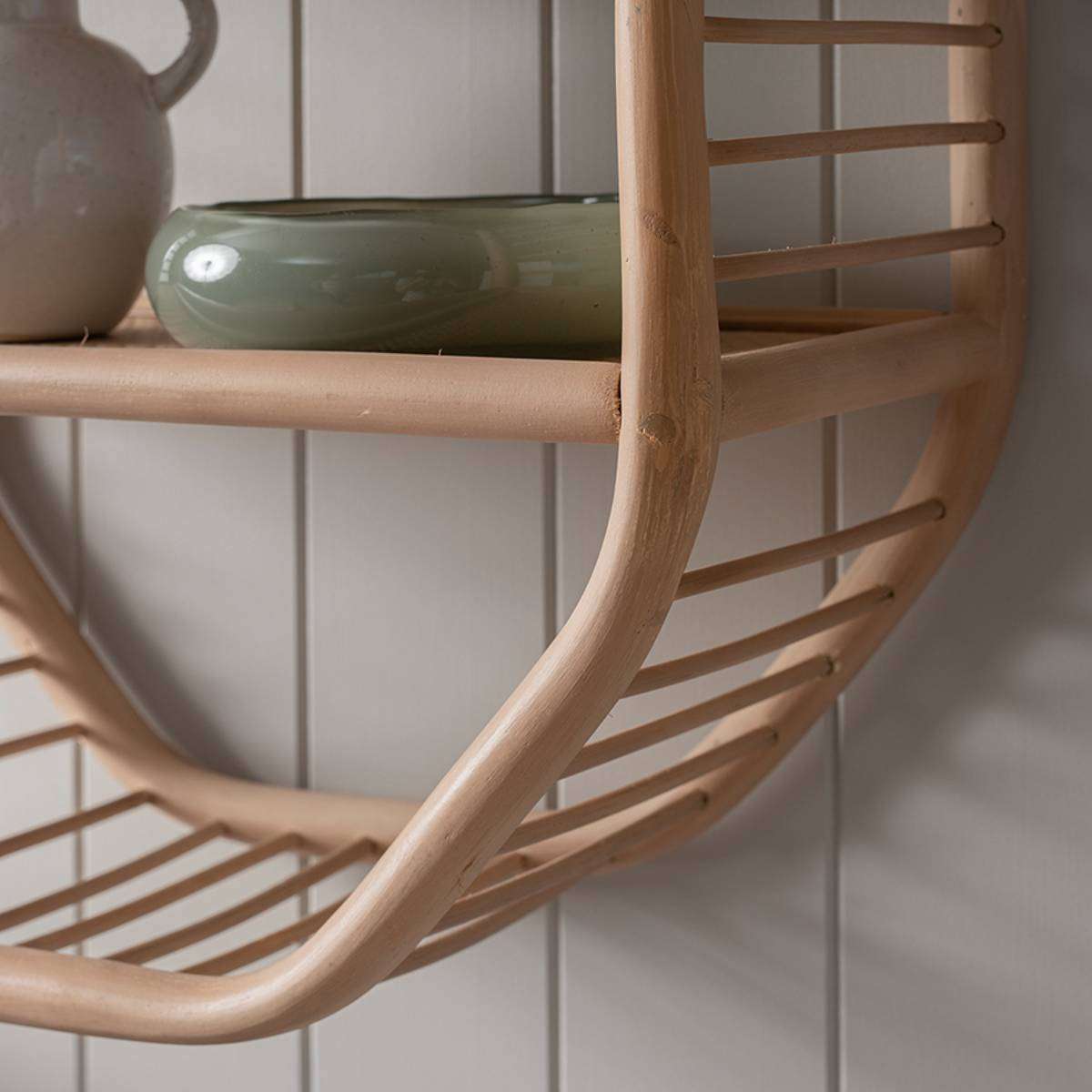 Marvin Rattan Hexagonal Wall Shelf
