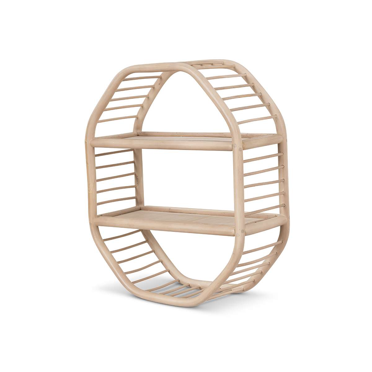 Marvin Rattan Hexagonal Wall Shelf