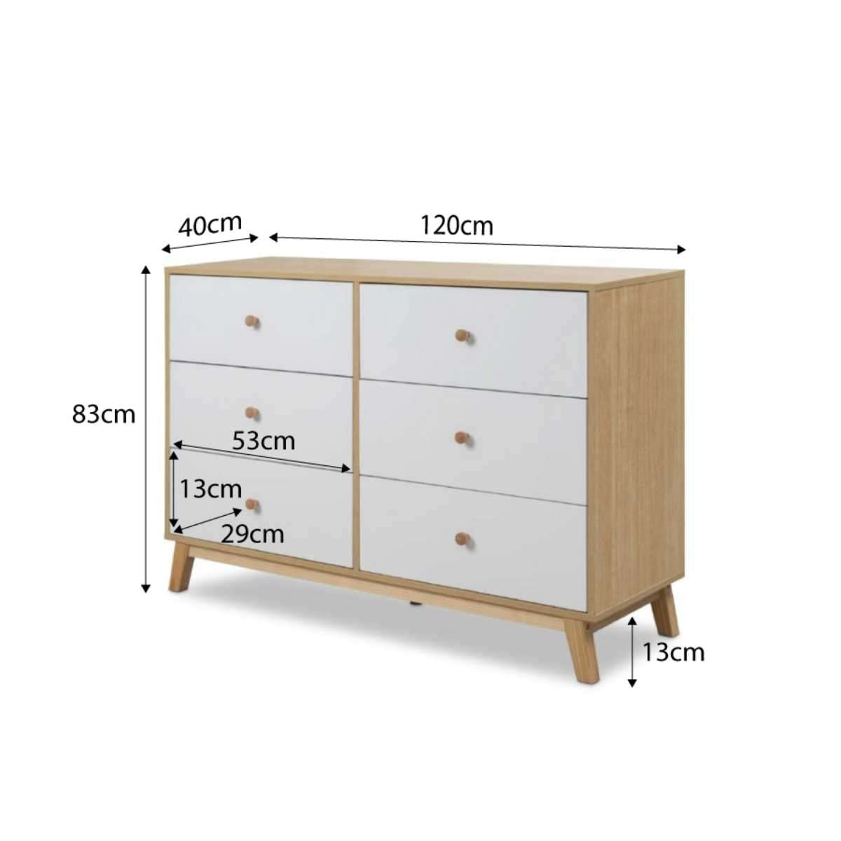 Aspen White Natural Seven Piece Nursery Furniture Set