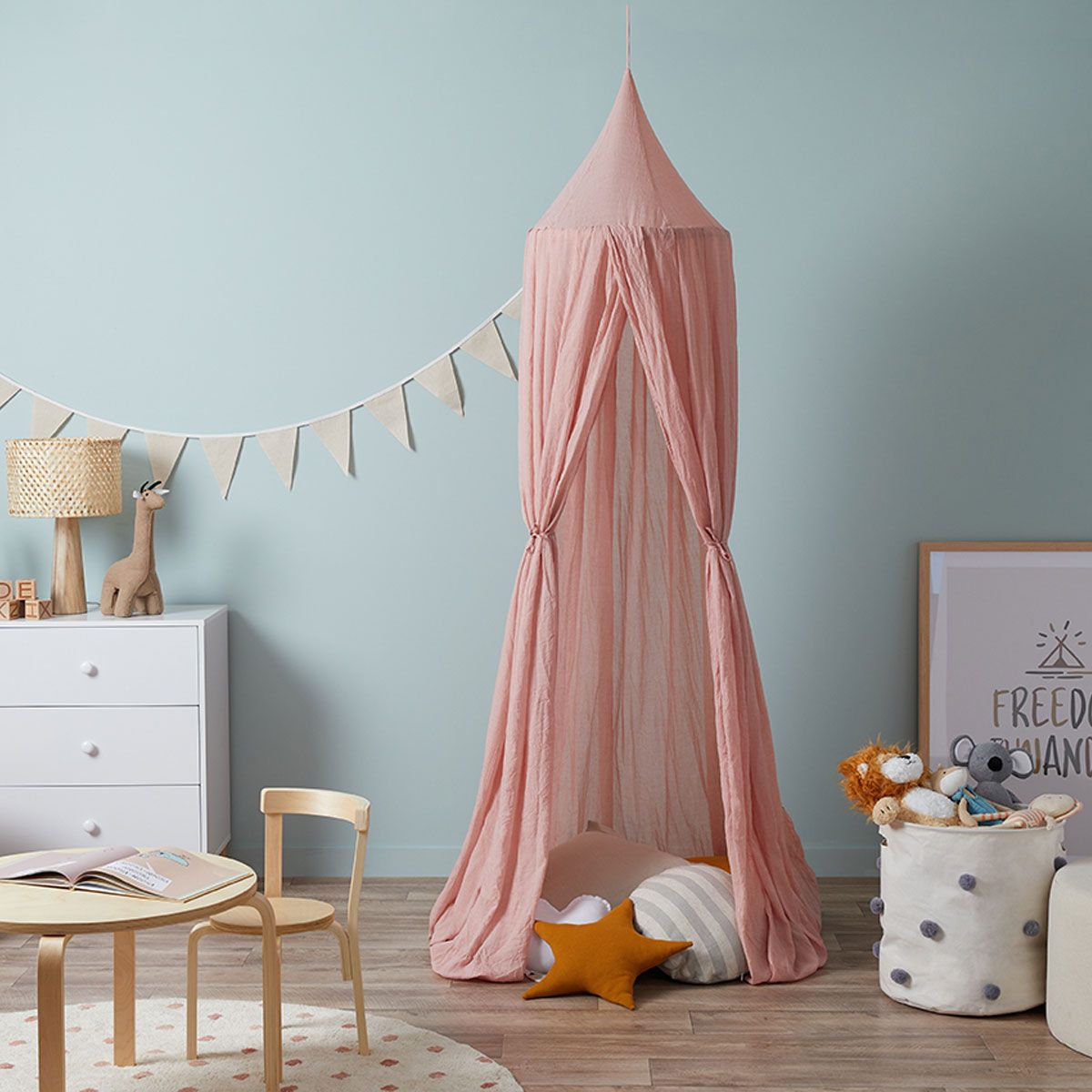 Mocka Linen Look Canopy - Blush Pink