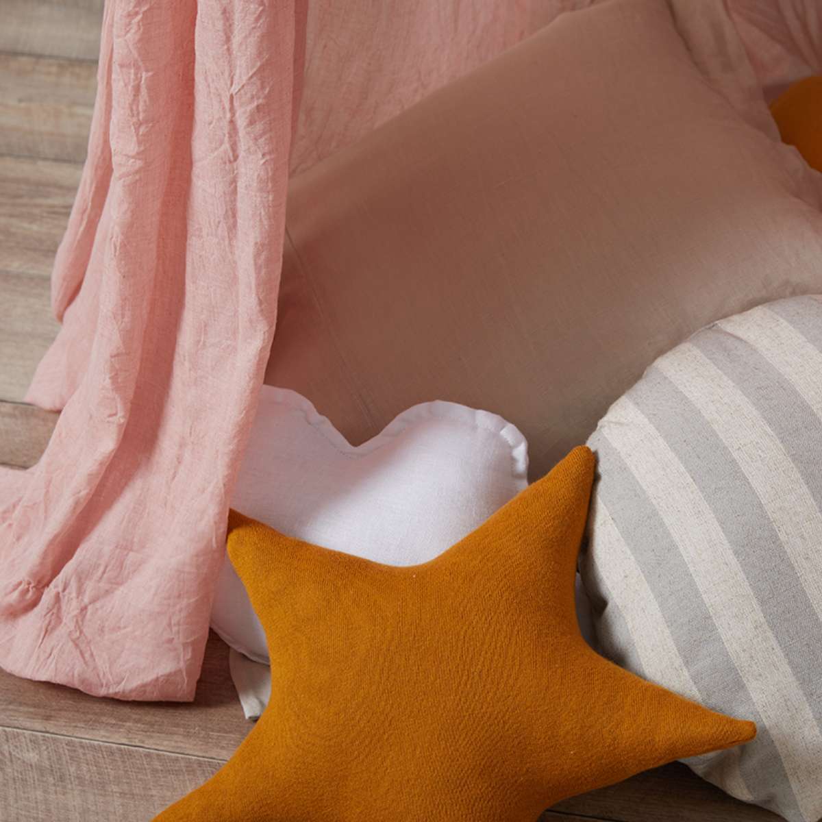 Mocka Linen Look Canopy - Blush Pink