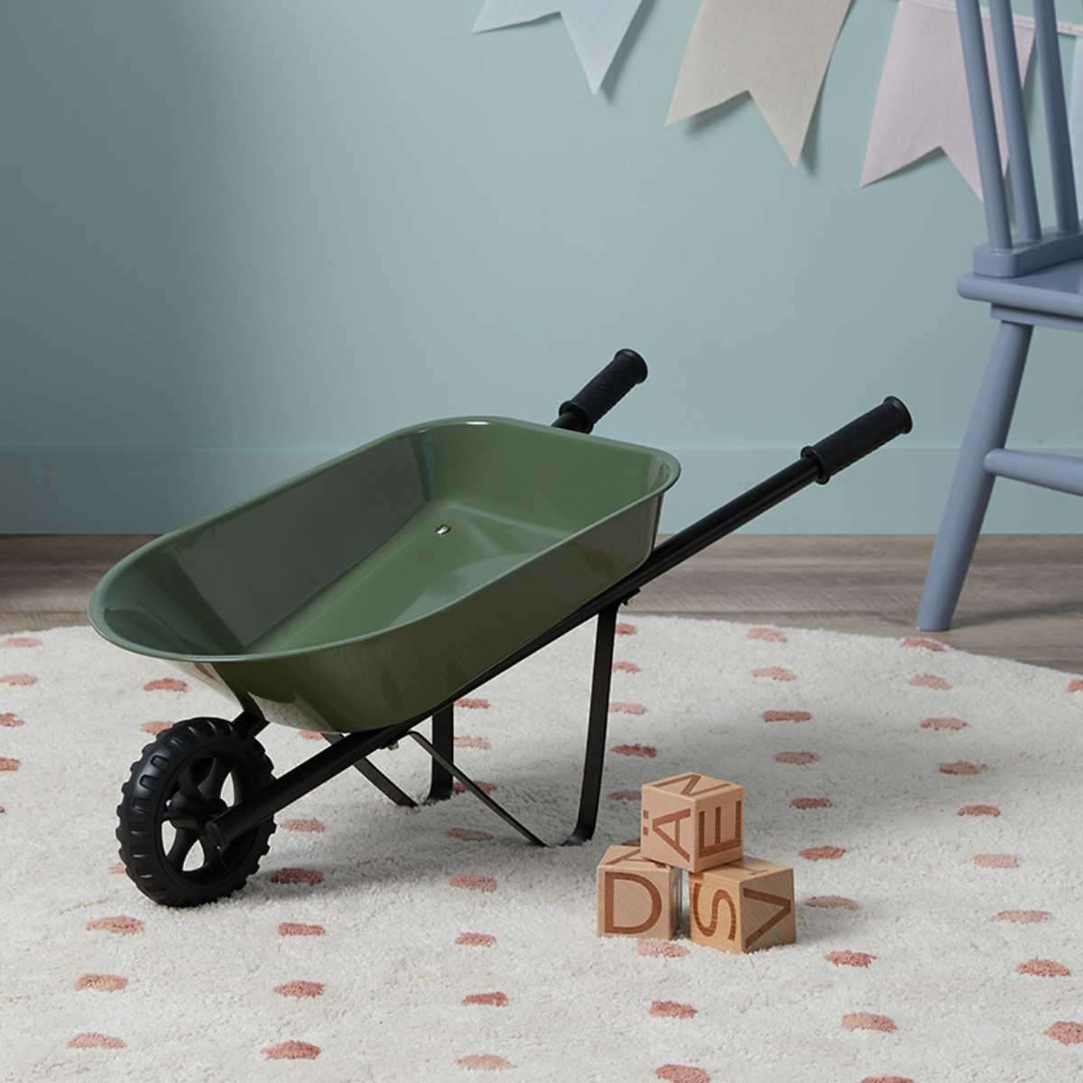 Mocka Kids Steel Wheelbarrow - Khaki