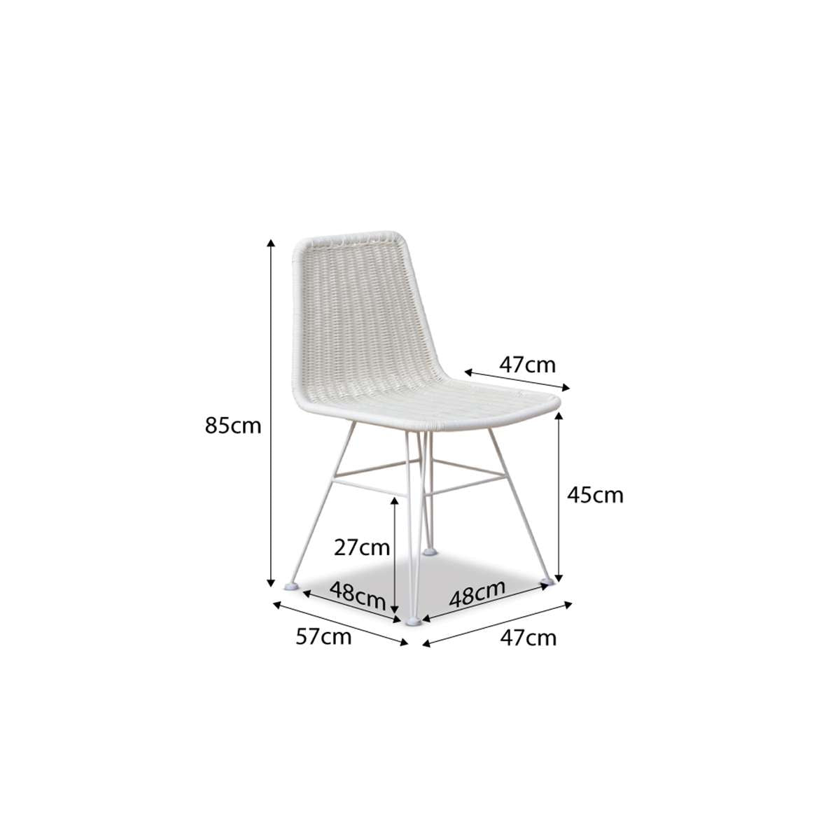 Xavier Dining Chair - Set of 2 - White