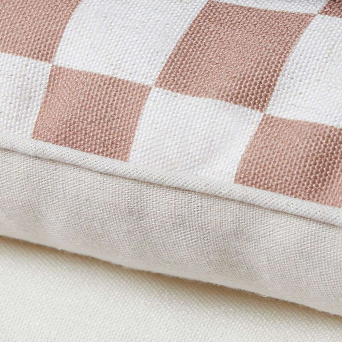 Mocka Check Cushion - Rose Tan