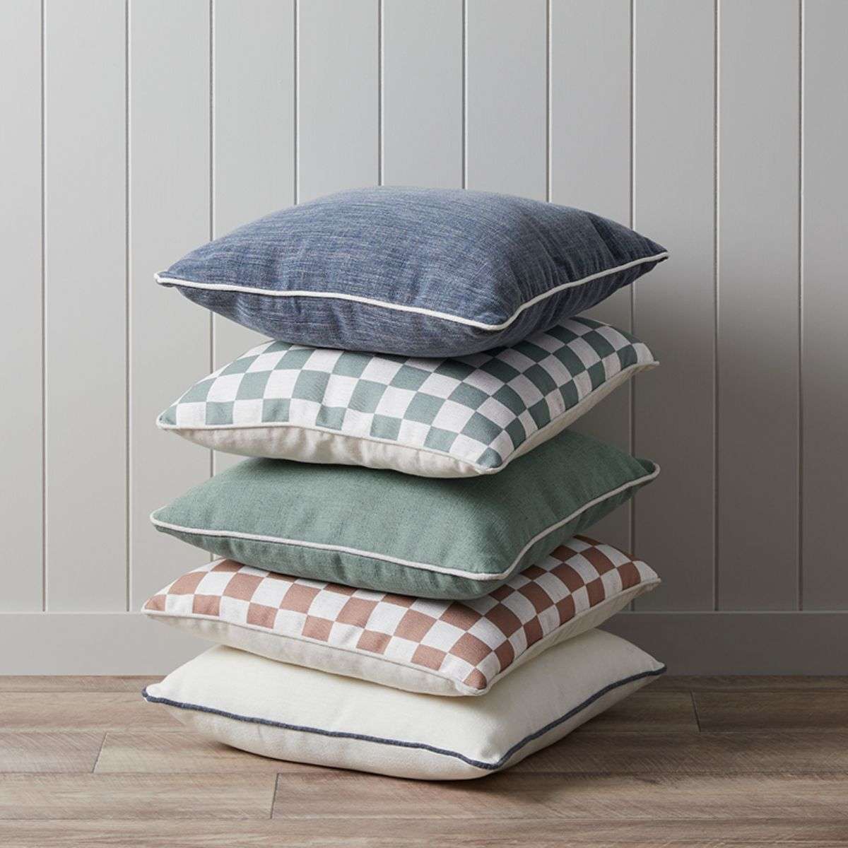 Mocka Check Cushion - Rose Tan