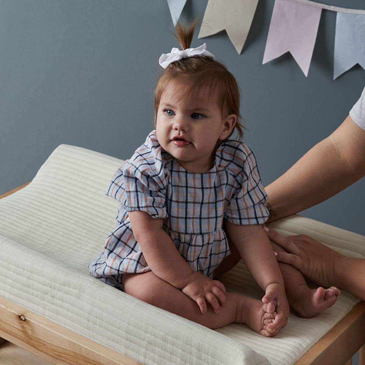 Mocka Cotton Change Mat Cover - White