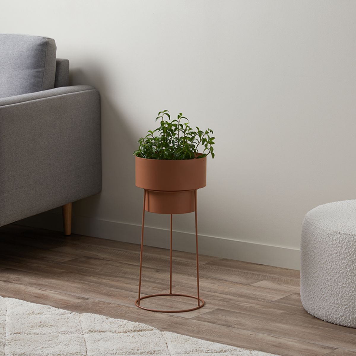 Constance Metal Plant Stand - Terracotta - Short