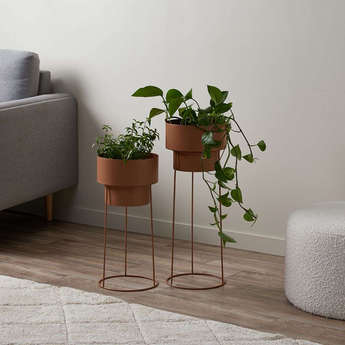 Constance Metal Plant Stand - Terracotta - Short